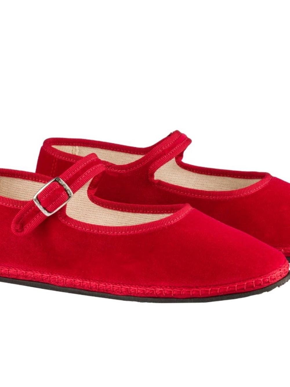 Vibi Venezia Red Suede Mary Jane Flats with Buckle Strap size 35